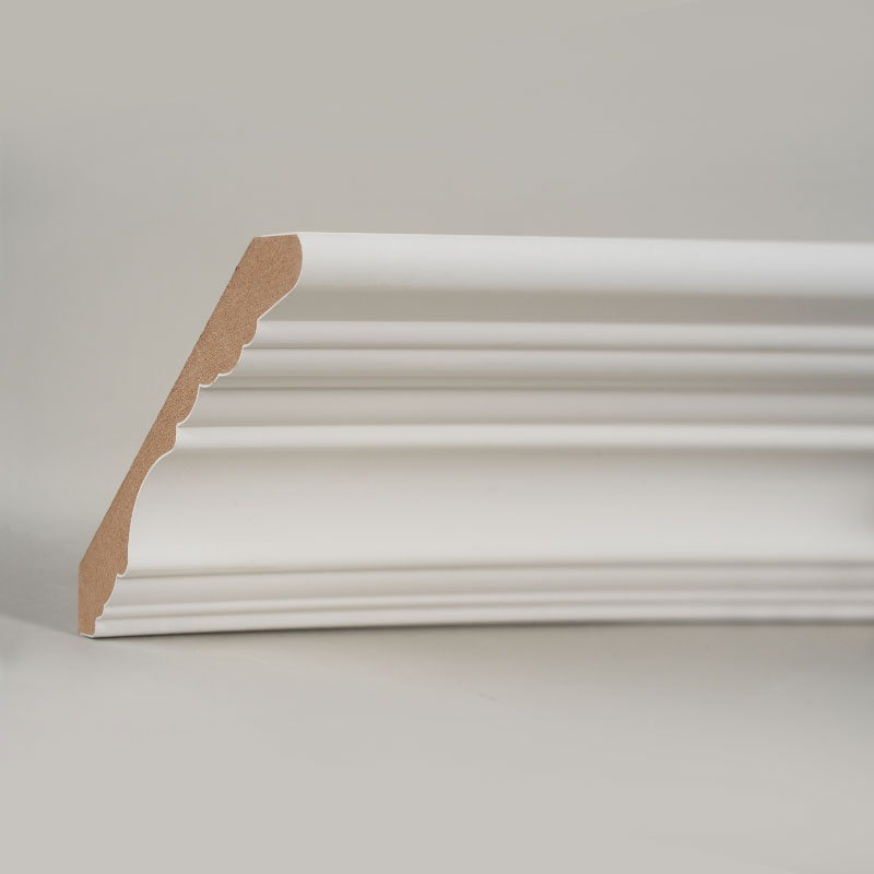 คิ้วบัว MDF (สีรองพื้นและสีขาวมุก) 3/5' x 4 1/2'