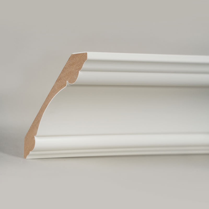 ไม้มงกุฎ MDF (สีรองพื้นและสีขาวมุก) 3/4' x 4 3/4'