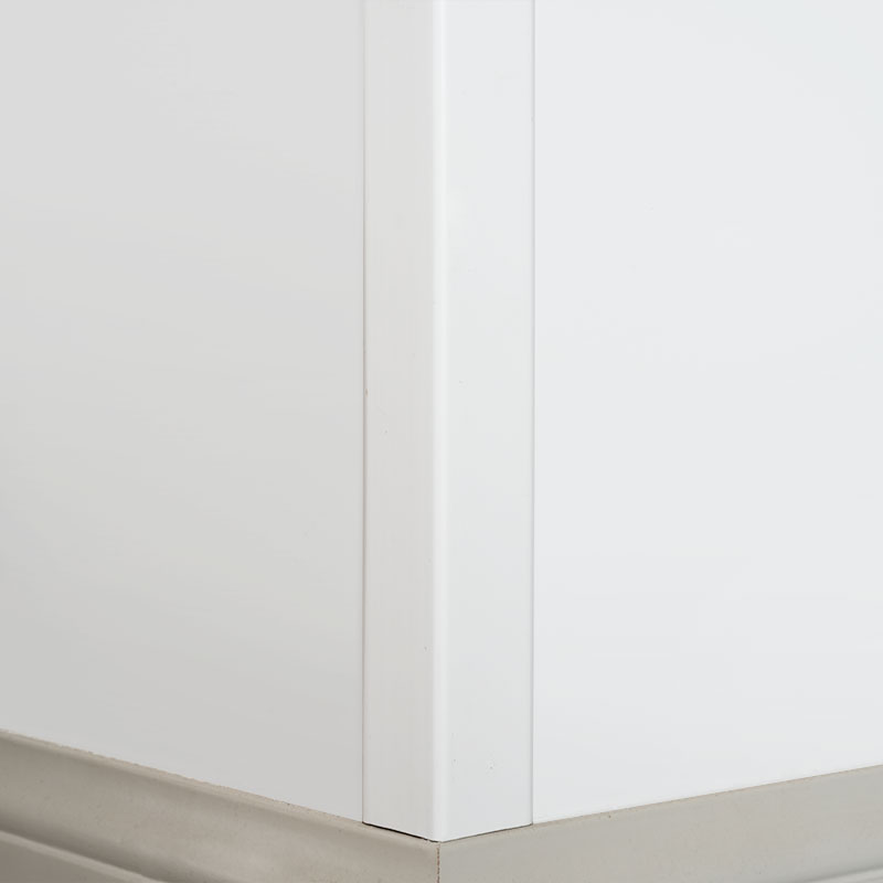 แถบเปลี่ยนฉากไม้เนื้อแข็ง (90°) (สีรองพื้นสีรองพื้น+) - สีขาว 1 1/2' x 1 1/2'