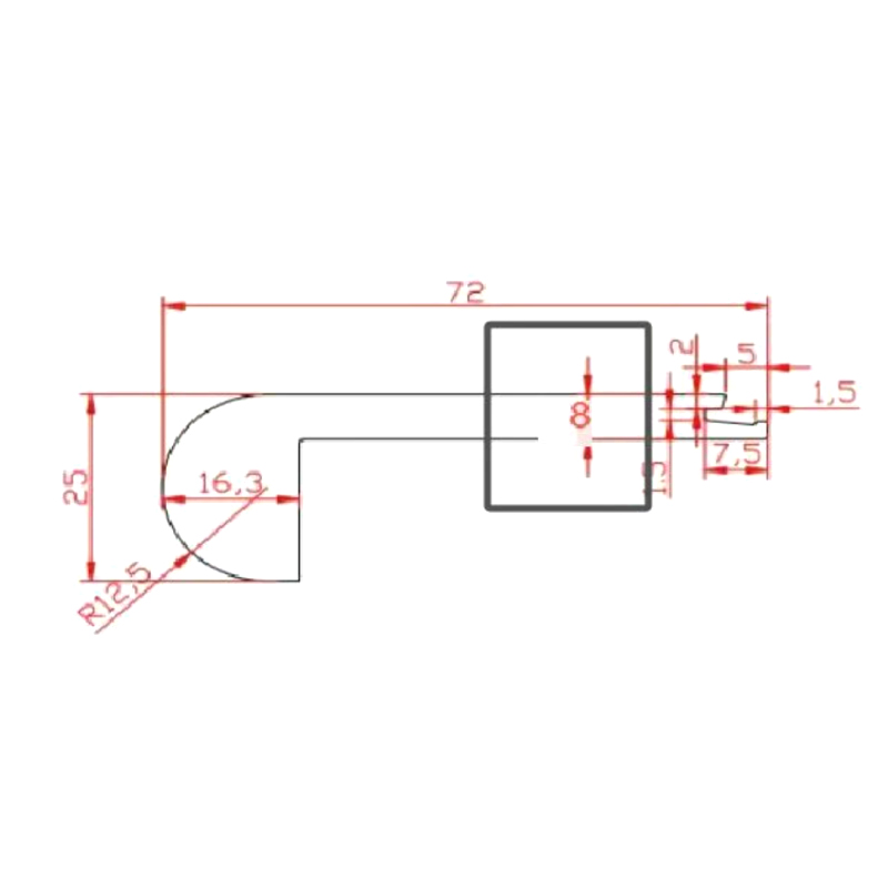 จมูกบันได MDF (หุ้ม PVC) - สีตามสั่ง 5/16'x2 27/32'