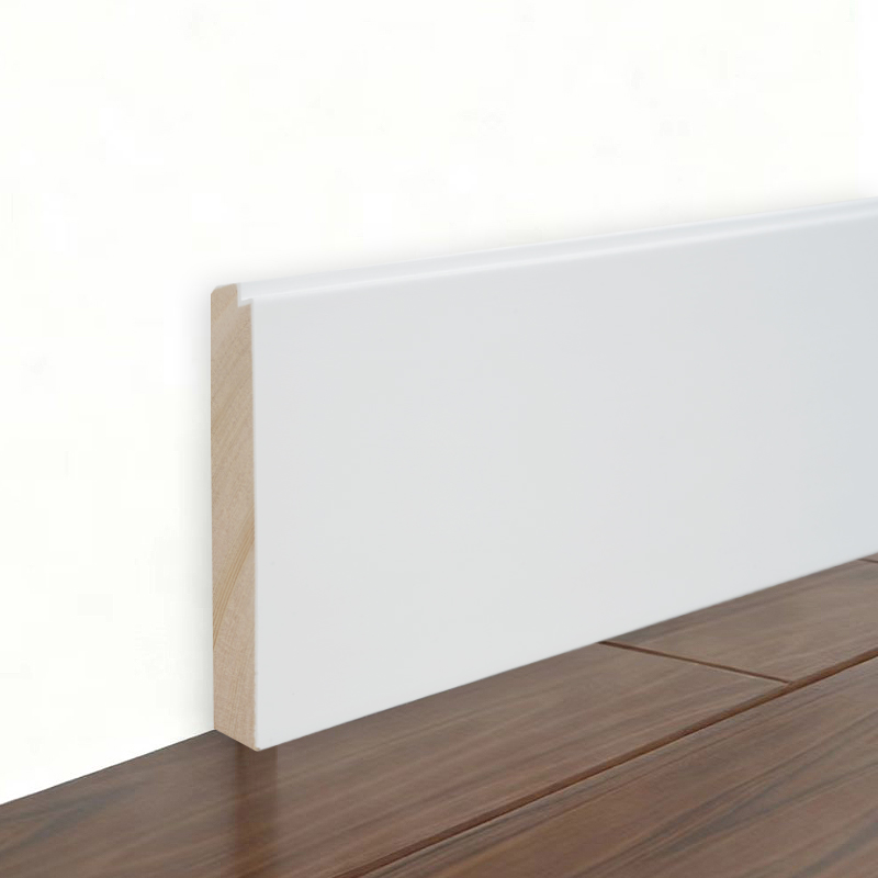 บัวไม้สน(ลงสีรองพื้นและทาสีแล้ว)- สีขาว 3/5' x 3 1/6'-A1