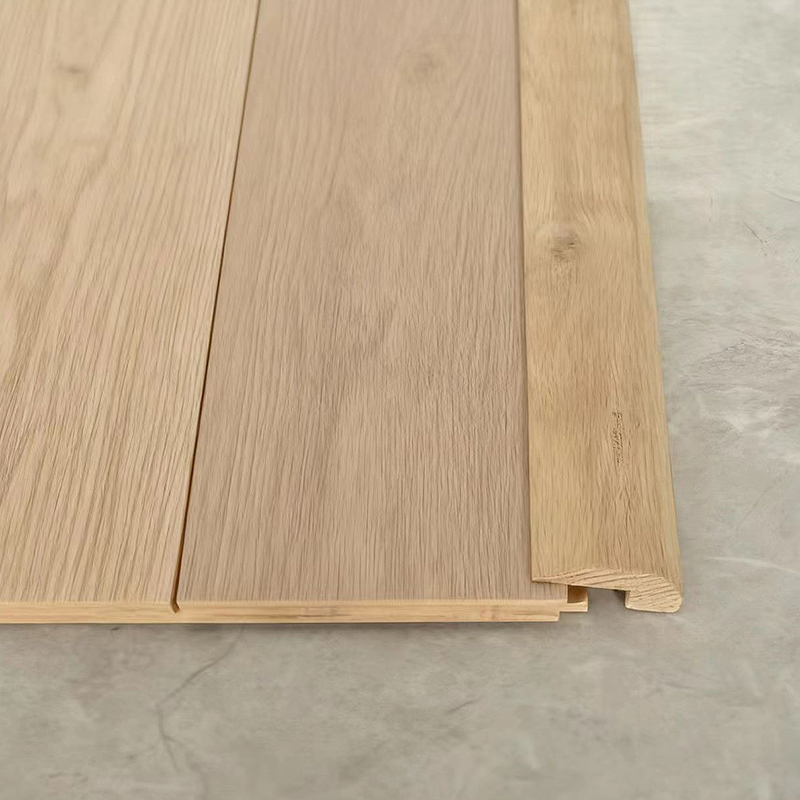 ไม้โอ๊คขาวทั้งท่อน L-Moulding (ยังไม่เสร็จทำสี) - ไม้โอ๊คสีธรรมชาติ 3/8'x1 31/32'