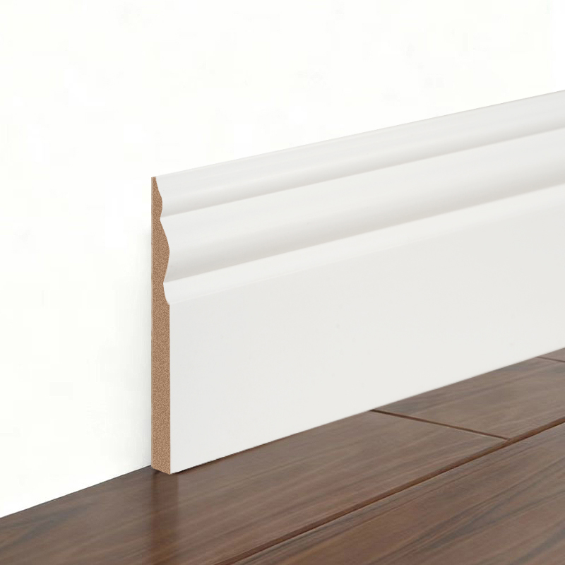 ไม้บัว MDF (สีรองพื้นและสีขาวมุก)3/5' x 3 7/8'